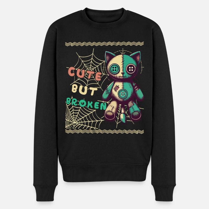 Psychopathe mental Design mignon mais cassé - Pull Premium bio Homme - noir