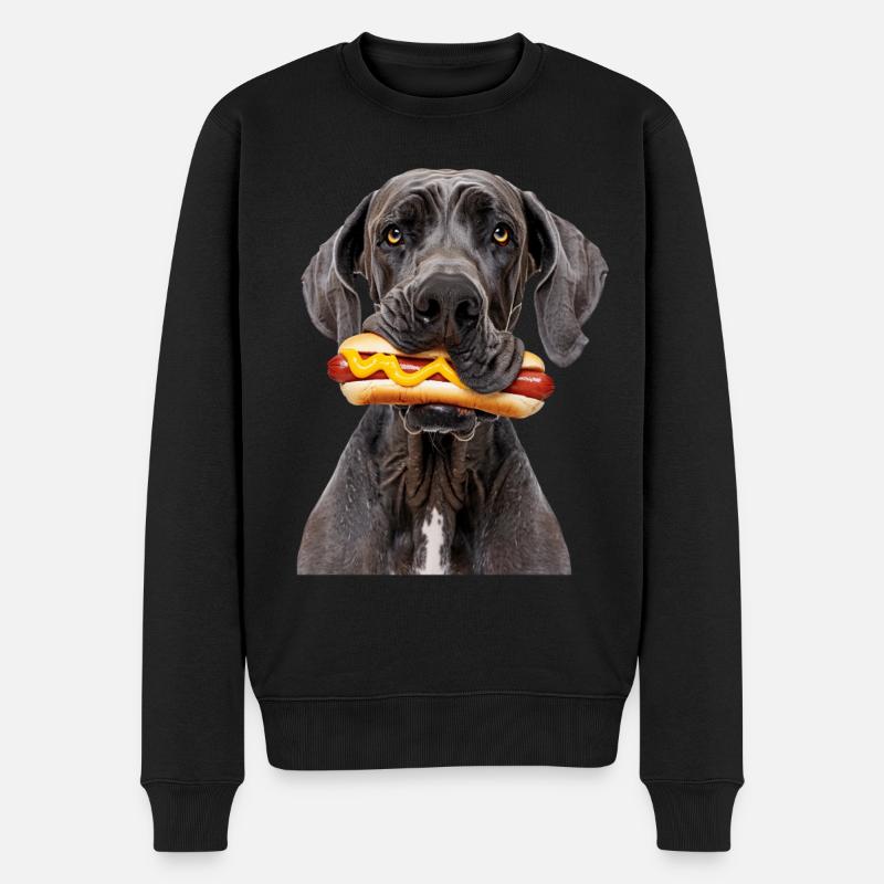 Deutsche Dogge - Männer Premium Bio Pullover - Schwarz
