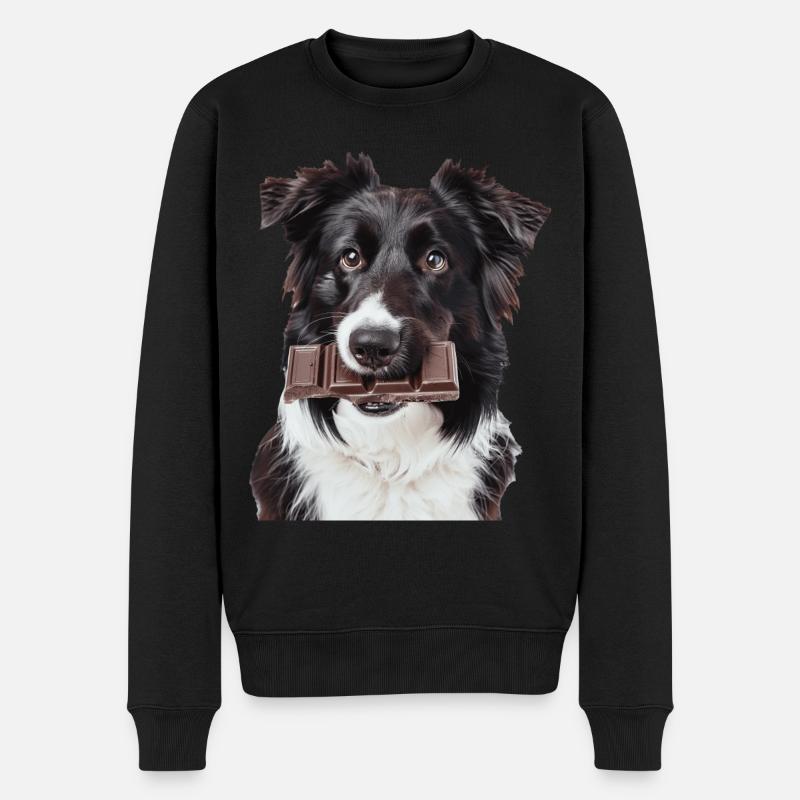 Border Collie - Pull Premium bio Homme - noir