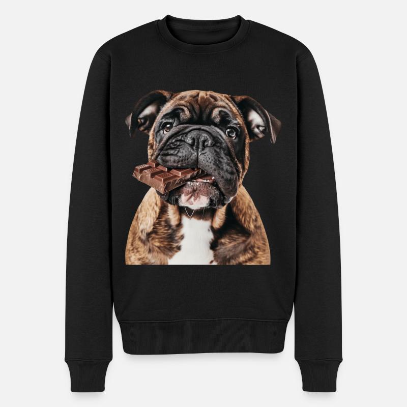 Bulldogge - Männer Premium Bio Pullover - Schwarz
