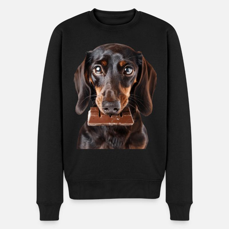 Dackel - Männer Premium Bio Pullover - Schwarz