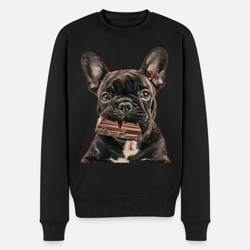 Französische Bulldogge - Männer Premium Bio Pullover - Schwarz