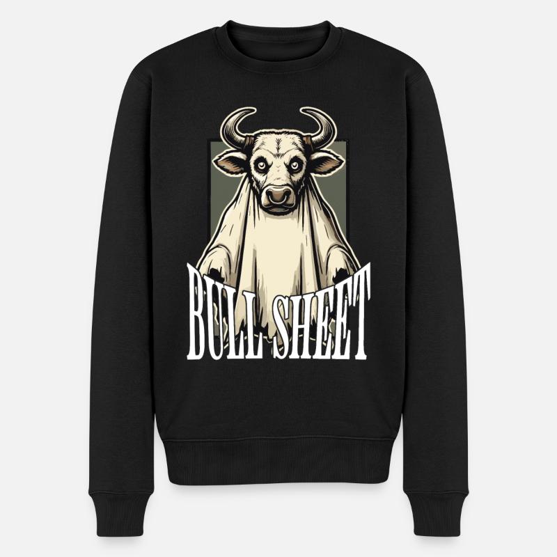Lustiger Bull Sheet Humor Design - Männer Premium Bio Pullover - Schwarz
