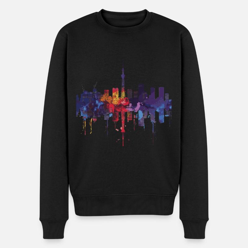 Fukuyama - Männer Premium Bio Pullover - Schwarz