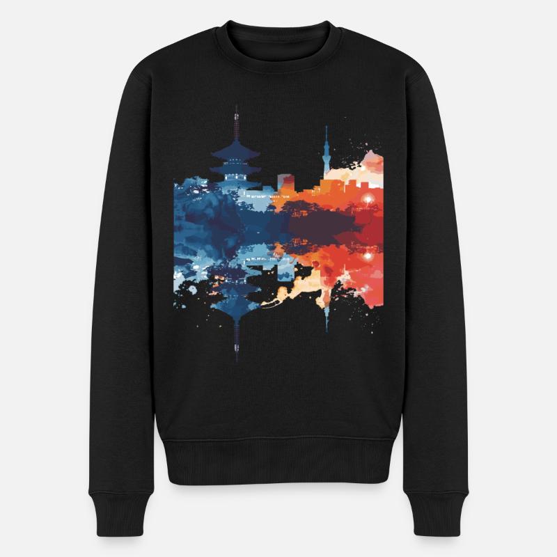 Hakodate - Männer Premium Bio Pullover - Schwarz