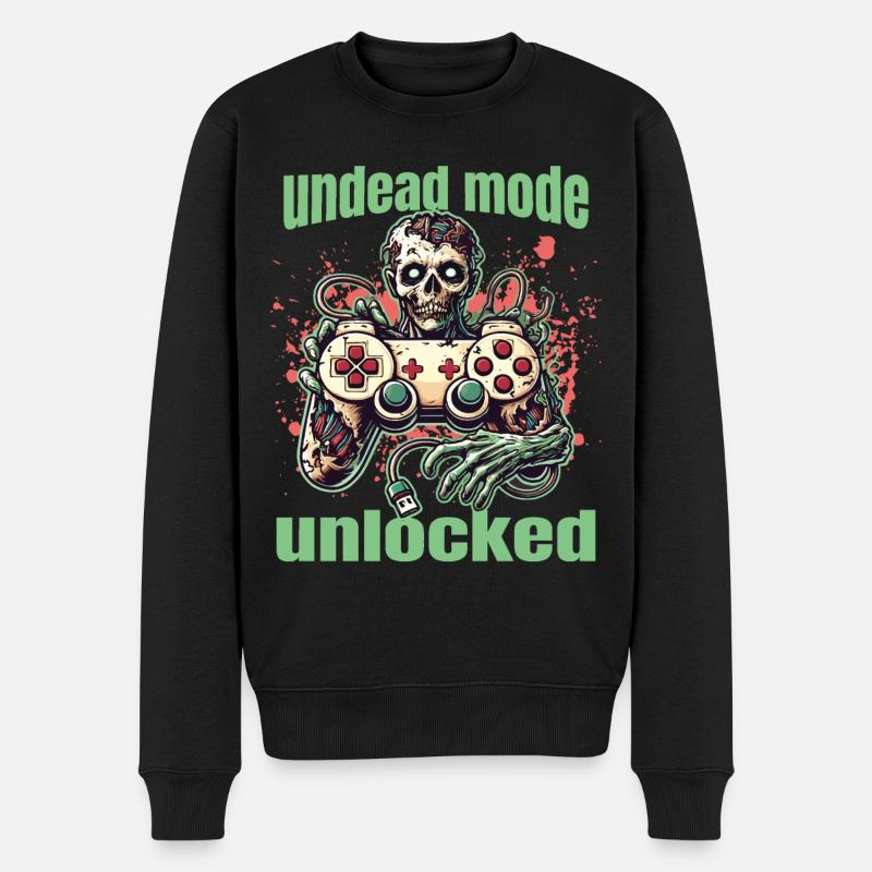 Zombie Gaming Controller: Untoter Modus - Männer Premium Bio Pullover - Schwarz