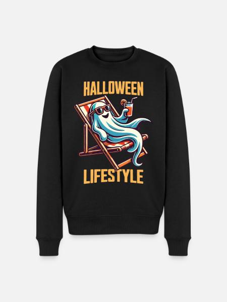 Relaxed Halloween Lifestyle Ghost - Men's Premium Organic Jumper - black