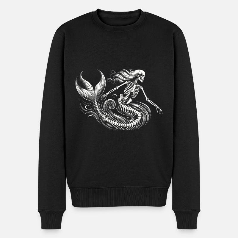Squelette Sirène Art Mystique - Pull Premium bio Homme - noir