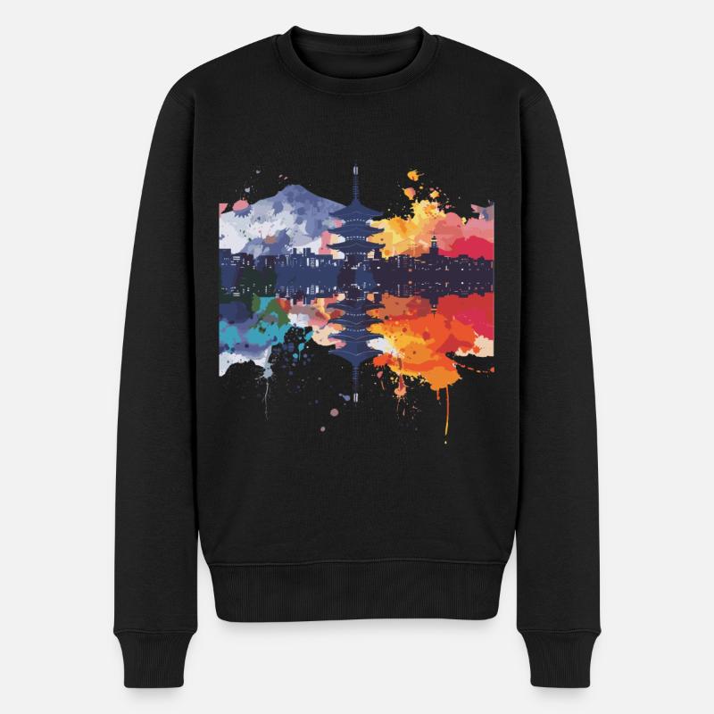 Nagano - Männer Premium Bio Pullover - Schwarz