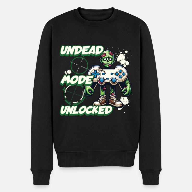 Zombie Gaming Controller: Undead Mode - Men's Premium Organic Jumper - black