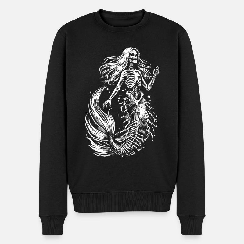 Squelette Sirène Créature Mystique - Pull Premium bio Homme - noir