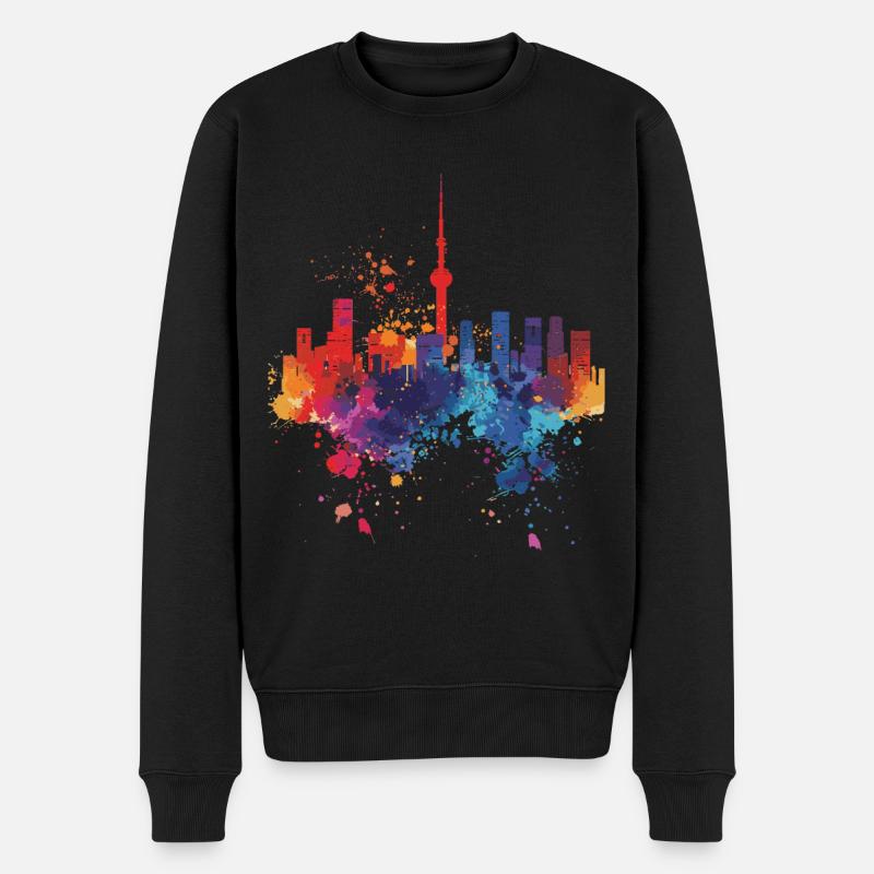 Tokio: - Männer Premium Bio Pullover - Schwarz