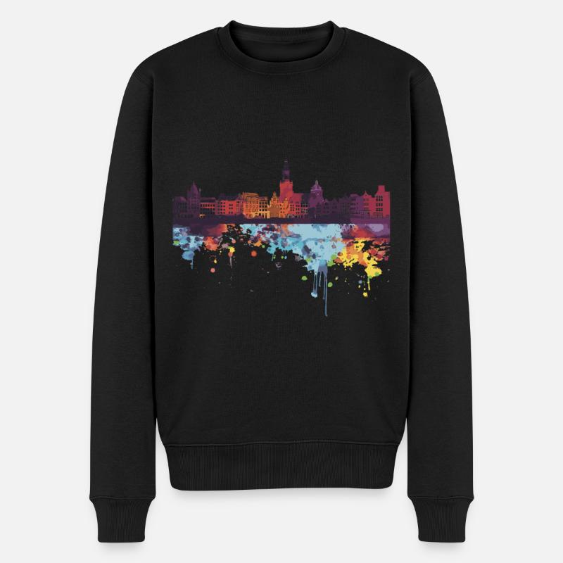 Den Helder - Männer Premium Bio Pullover - Schwarz