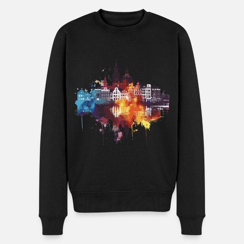 Dordrecht - Männer Premium Bio Pullover - Schwarz