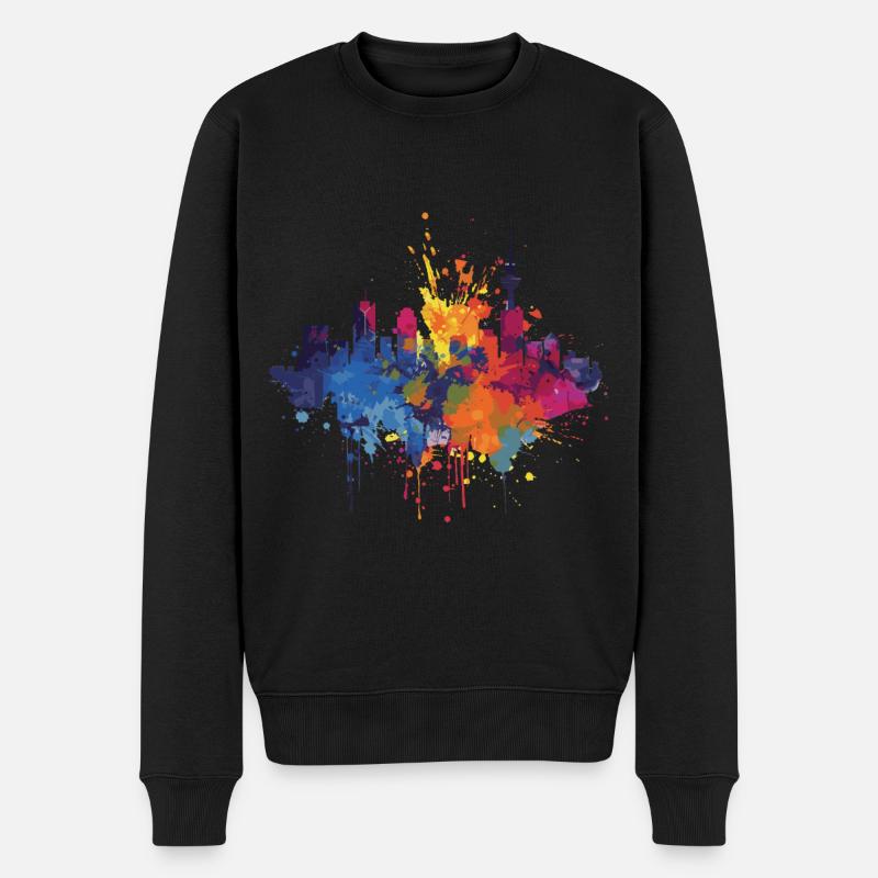 Enschede - Männer Premium Bio Pullover - Schwarz