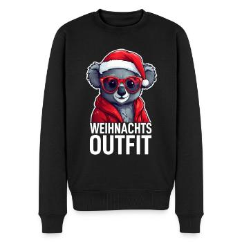 Koala Weihnachten - Männer Premium Bio Pullover - Schwarz - Vorne - Nico (187cm)