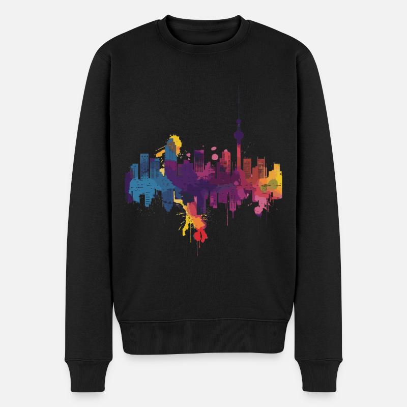 Ich - Männer Premium Bio Pullover - Schwarz