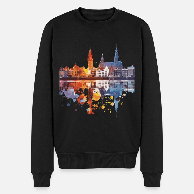 Gouda - Männer Premium Bio Pullover - Schwarz