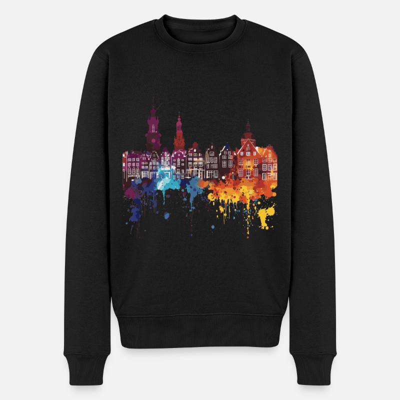 Groningen - Männer Premium Bio Pullover - Schwarz