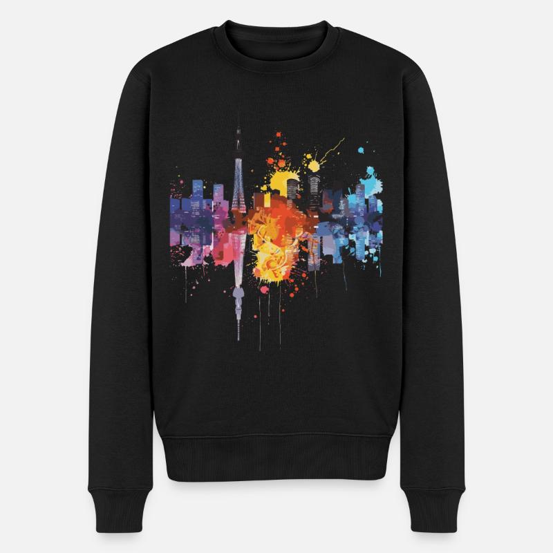 Sanda - Männer Premium Bio Pullover - Schwarz