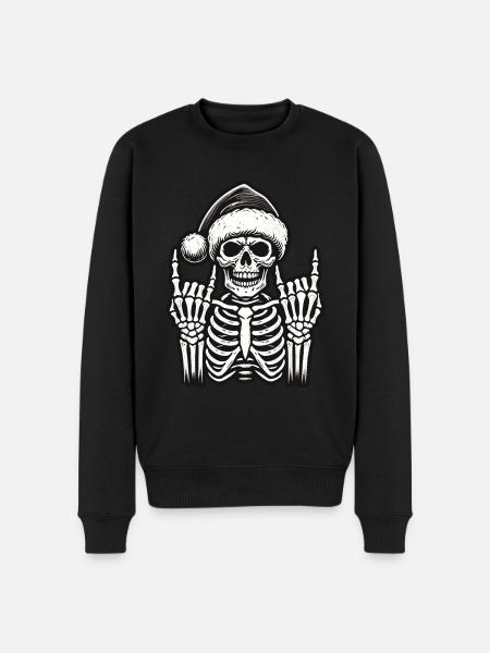 Christmas Skull Rock Music - Men's Premium Organic Jumper - black