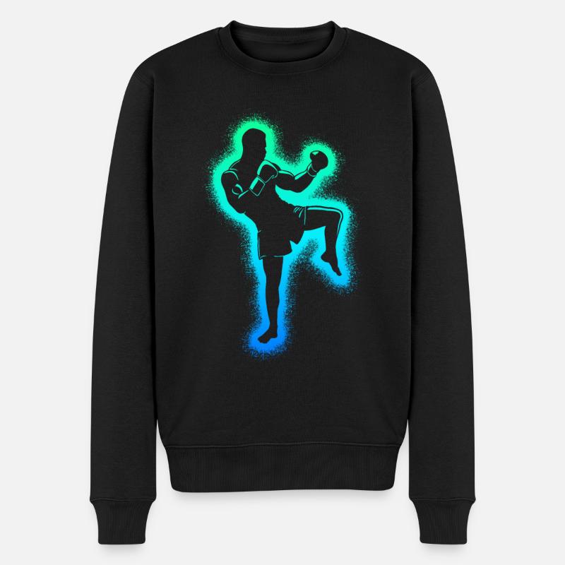 Muay Thai Kampfsport Kickboxer Jungen Kickboxen - Männer Premium Bio Pullover - Schwarz