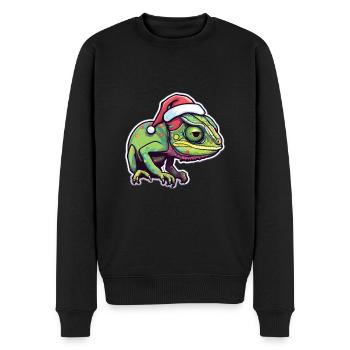 Chameleon Christmas - Men's Premium Organic Jumper - black - Front - Nico (187cm)