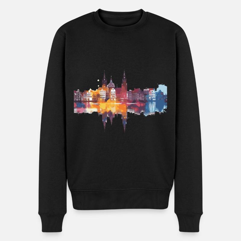 Zwolle - Männer Premium Bio Pullover - Schwarz