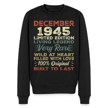 Décembre 1945 - anniversaire Décembre 1945 année - Pull Premium bio Homme - noir - Devant - Nico (187cm)