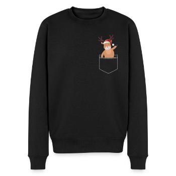 Noël des rennes - Pull Premium bio Homme - noir - Devant - Nico (187cm)