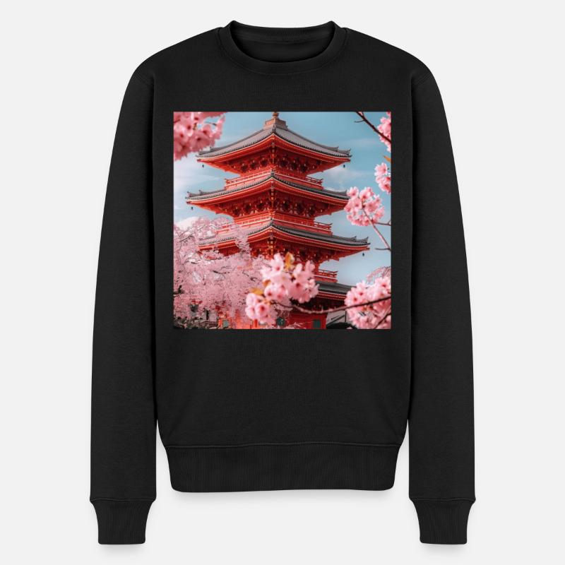 Japan - Männer Premium Bio Pullover - Schwarz