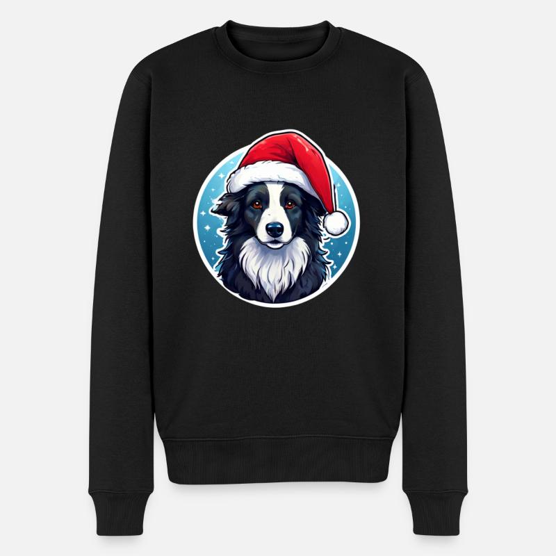 Weihnachten Hund - Männer Premium Bio Pullover - Schwarz