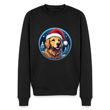 Hund Weihnachten - Männer Premium Bio Pullover - Schwarz - Vorne - Nico (187cm)