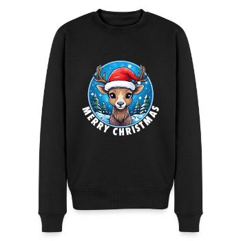 Joyeux Noël Renne - Pull Premium bio Homme - noir - Devant - Nico (187cm)
