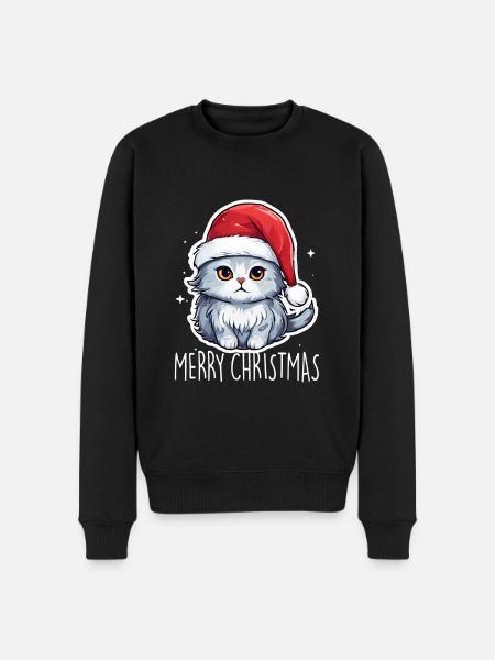 Cat Christmas - Men's Premium Organic Jumper - black