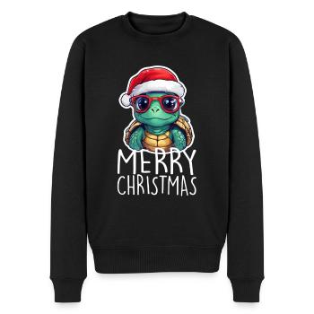 Noël tortue - Pull Premium bio Homme - noir - Devant - Nico (187cm)