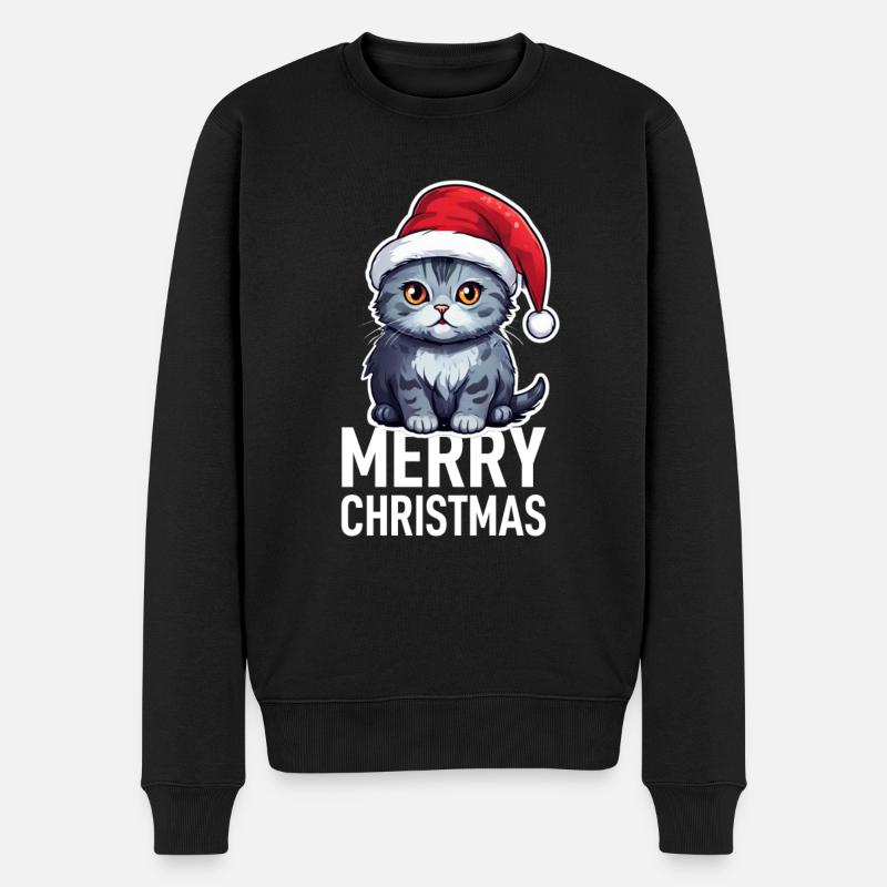 Noël chat - Pull Premium bio Homme - noir