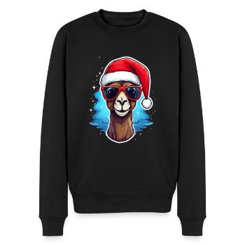 Kamel Weihnachten - Männer Premium Bio Pullover - Schwarz - Vorne - Nico (187cm)