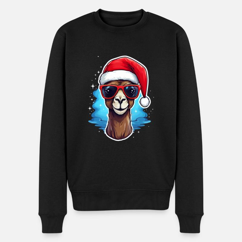 Kamel Weihnachten - Männer Premium Bio Pullover - Schwarz