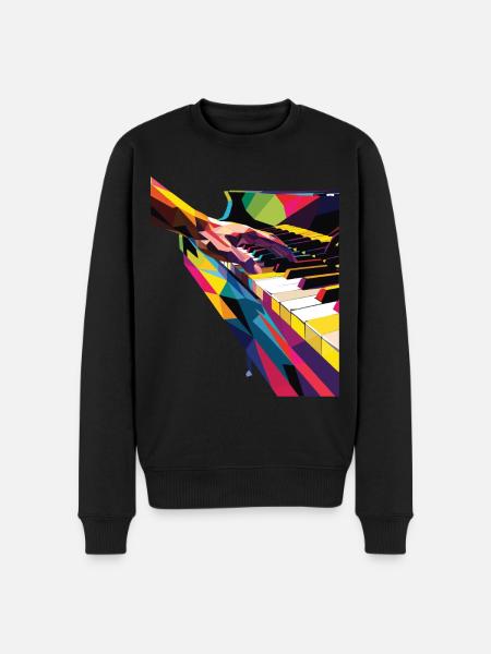 Piano - Men's Premium Organic Jumper - black