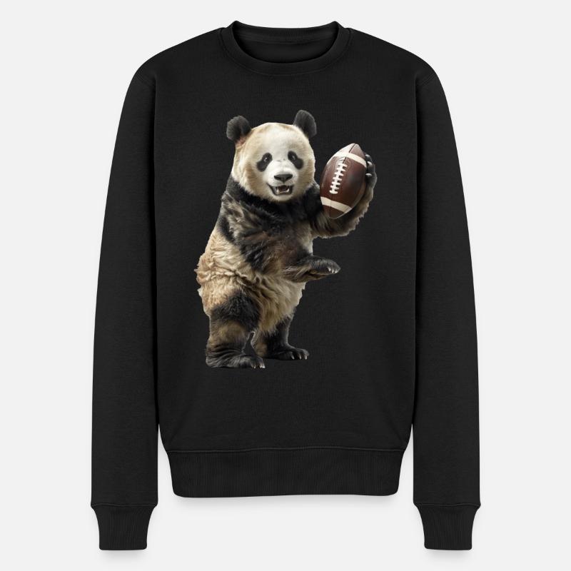 Ballon de football panda géant - Pull Premium bio Homme - noir