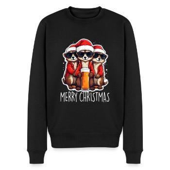 Équipement de Noël à la bière Meerkat - Pull Premium bio Homme - noir - Devant - Nico (187cm)
