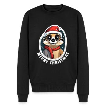 Suricate de Noël - Pull Premium bio Homme - noir - Devant - Nico (187cm)