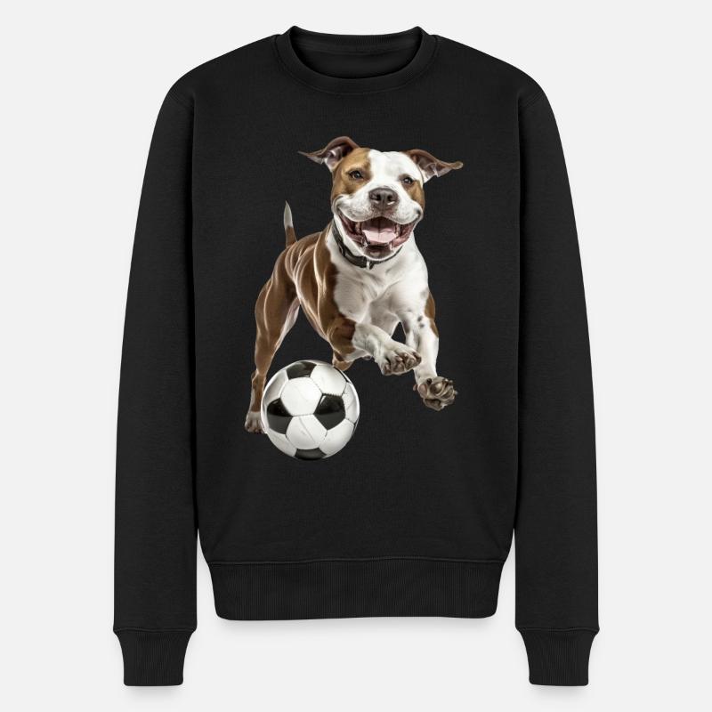 Amerikanischer Pitbull Terrier - Männer Premium Bio Pullover - Schwarz