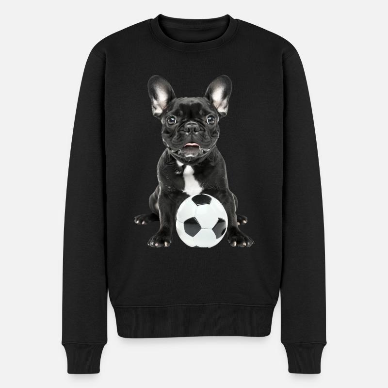 Französische Bulldogge - Männer Premium Bio Pullover - Schwarz