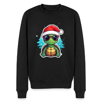 Turtle Christmas - Men's Premium Organic Jumper - black - Front - Nico (187cm)