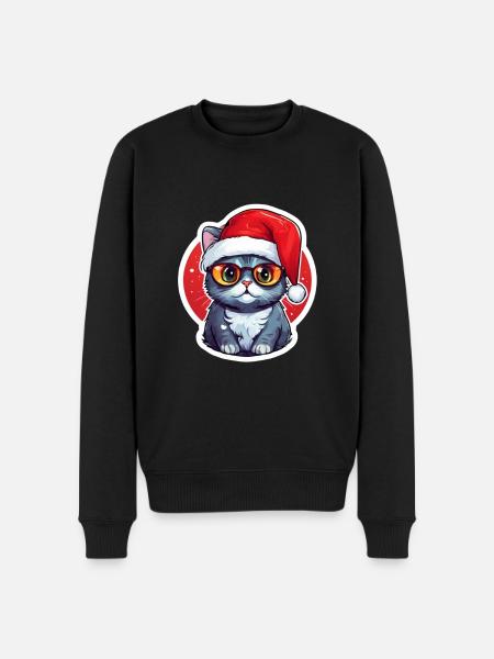 Noël chat - Pull Premium bio Homme - noir