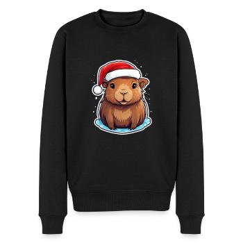 Capybara Weihnachten - Männer Premium Bio Pullover - Schwarz - Vorne - Nico (187cm)