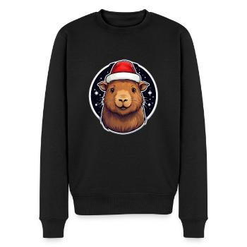 Capybara Weihnachten - Männer Premium Bio Pullover - Schwarz - Vorne - Nico (187cm)