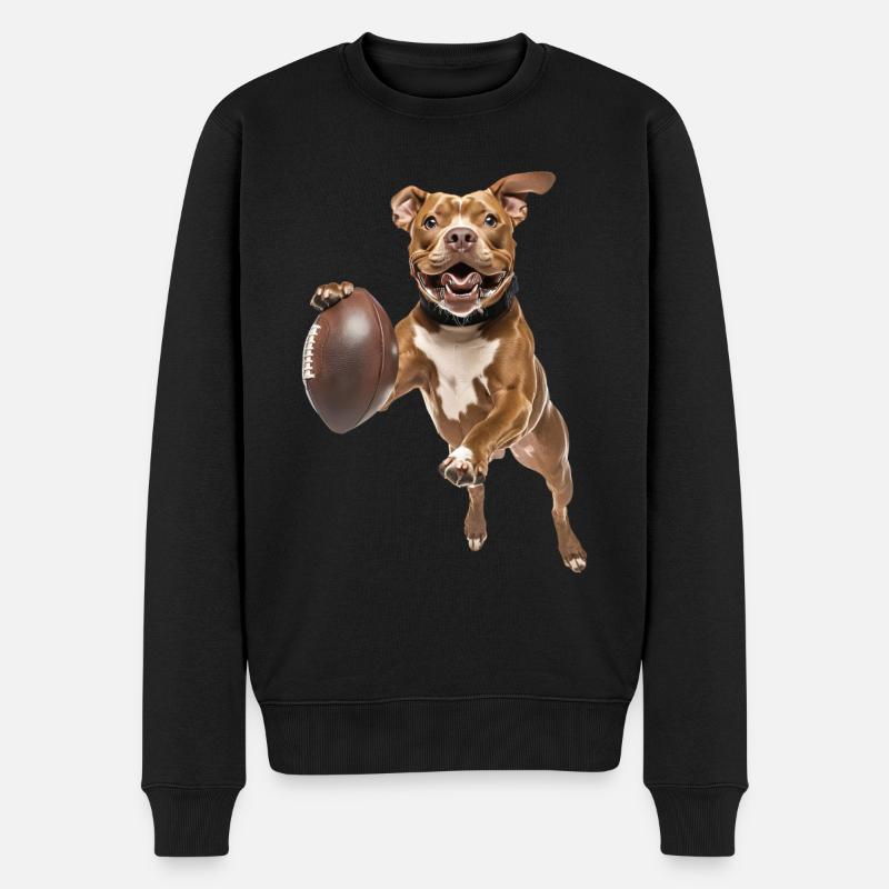 Amerikanischer Pitbull Terrier - Männer Premium Bio Pullover - Schwarz